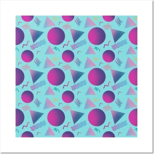 Retro Geometric Pattern Memphis Art Posters and Art